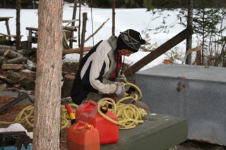 Dwight getting the knots out 